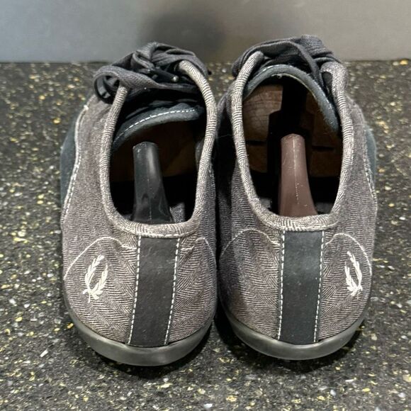 Fred Perry Black/Gray Canvas Retro Sneakers. Size 12. - Picture 6 of 10